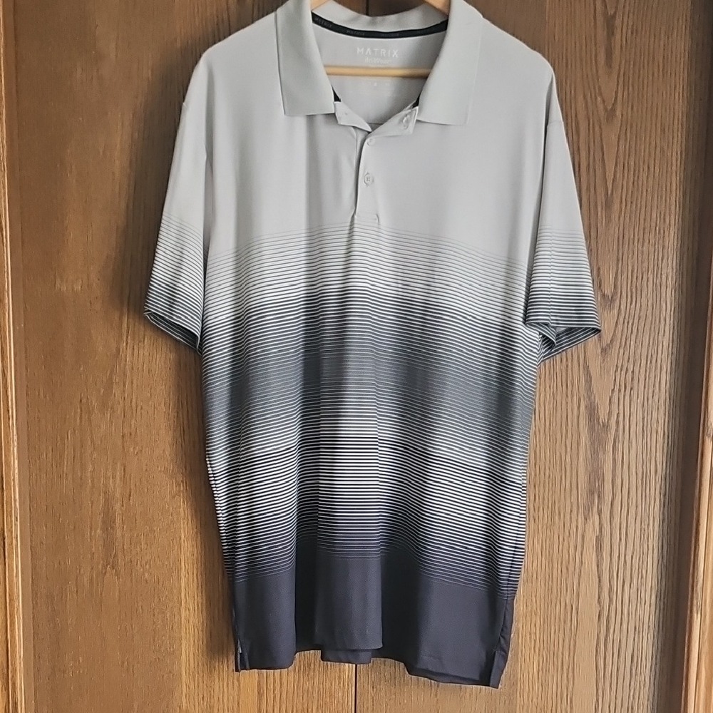 Matix Men's Polo Shirt in Gray and Black Gradient